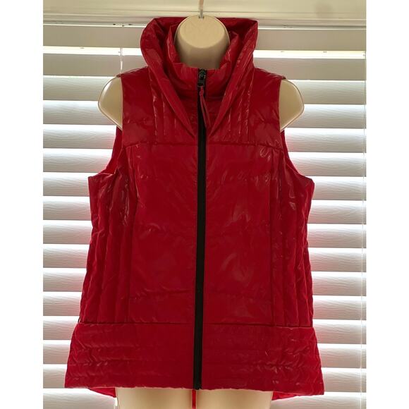 My Anorak Stitched/Quilted Metallic Red Vest Small MA90032W Down Filled - Picture 1 of 11